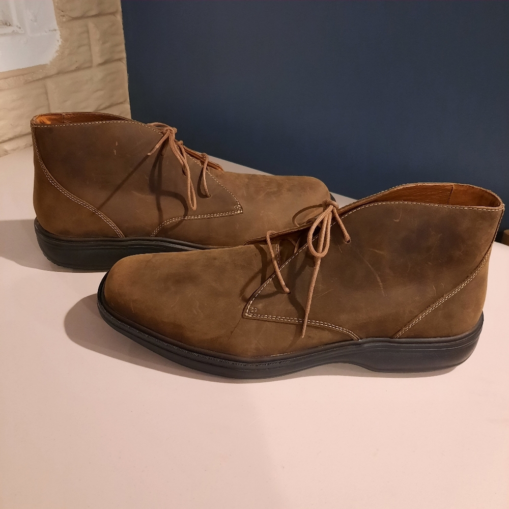 Dr. Comfort Boots Mens 13‎ Brown Leather Chukka Ruk Support Dress